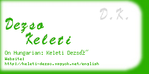 dezso keleti business card